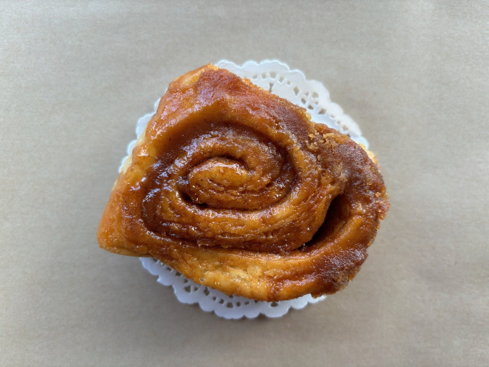 Sticky cinnamon roll from Mountain Berry Bakery